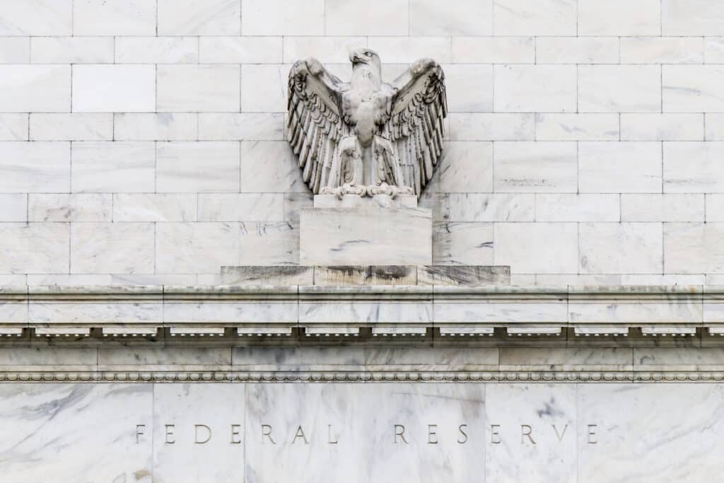 The Eagle of Federal Reserve building in Washington DC taken May