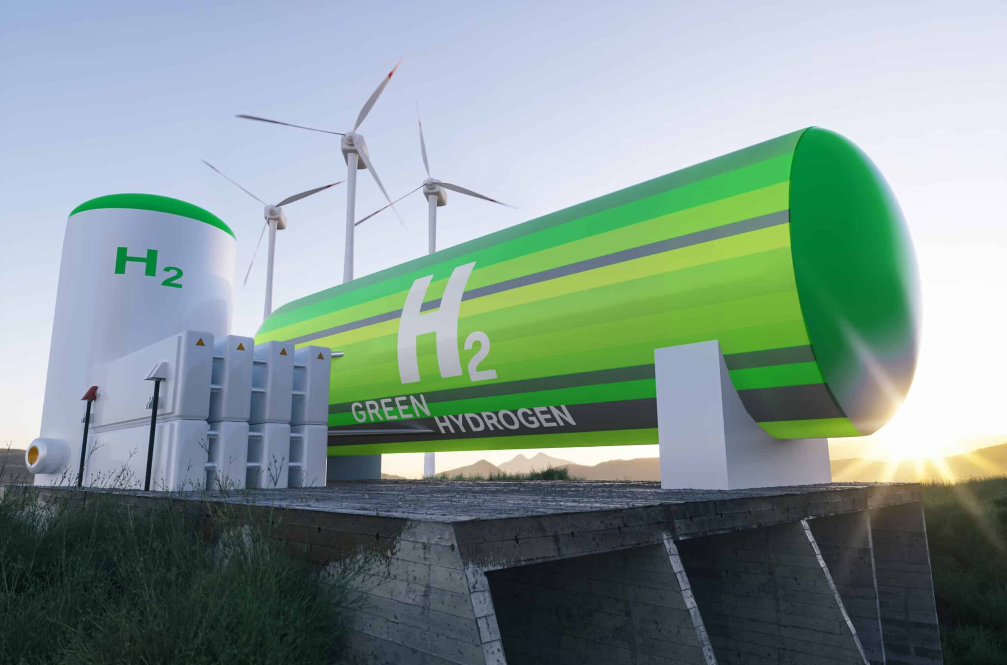 Green Hydrogen renewable energy production facility - green hydr