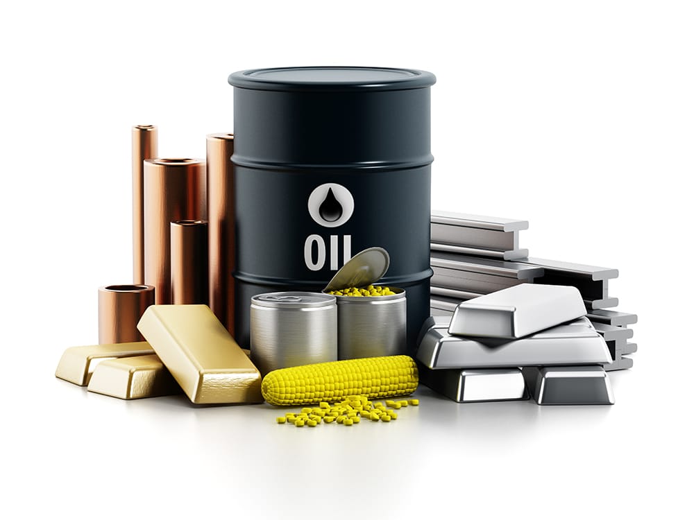 Commodities. Oil, metals and corn