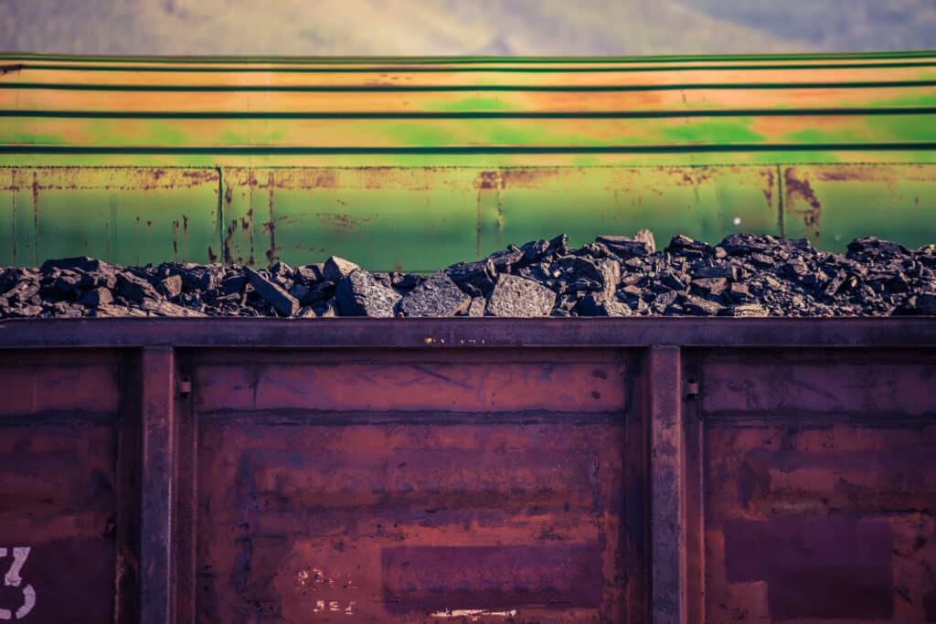Coking coal train car.