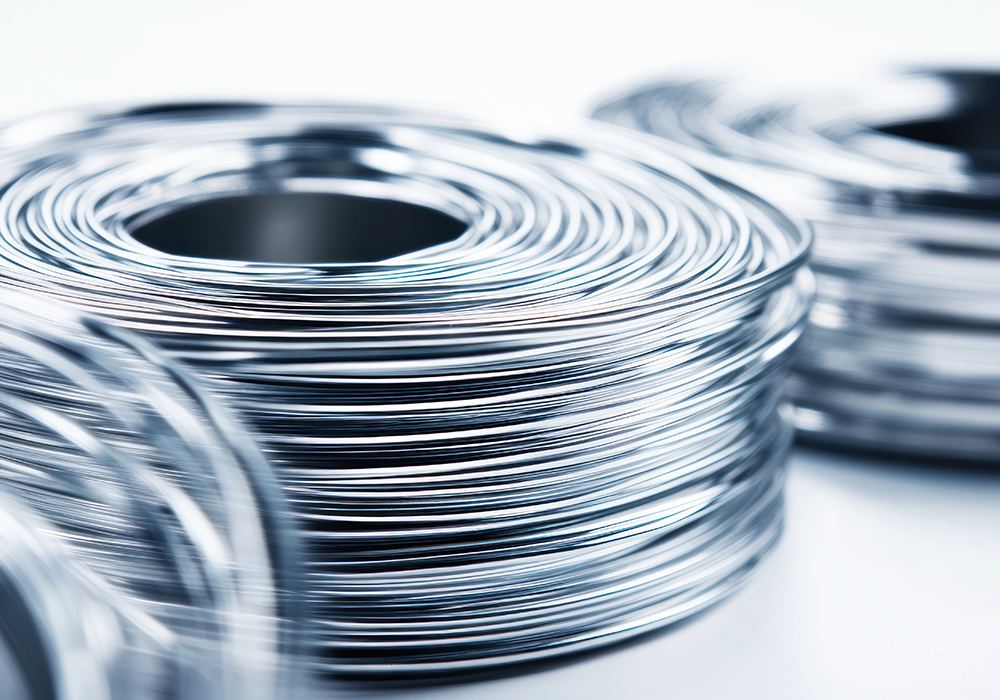 aluminum wires in a bundle